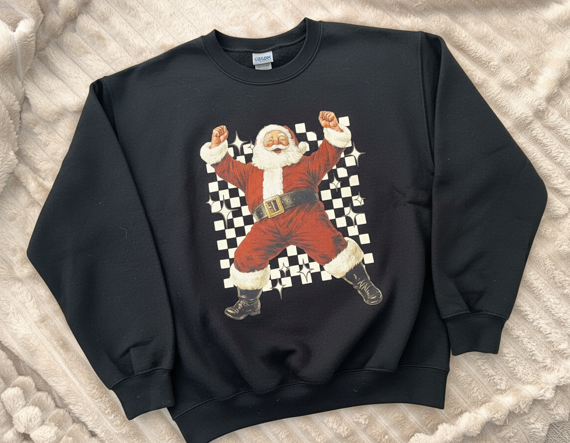 Checkered Santa Sweatshirt