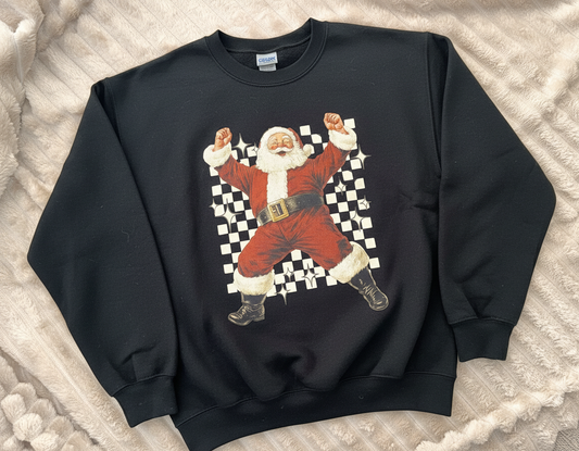 Checkered Santa Sweatshirt