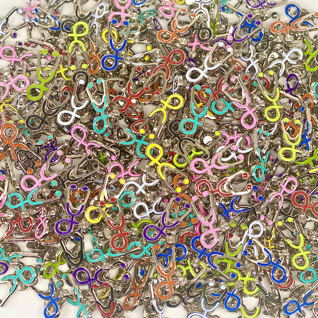 Silver Enamel Stethoscope Pin