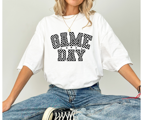 Checkered Game Day - Black/White t-shirt