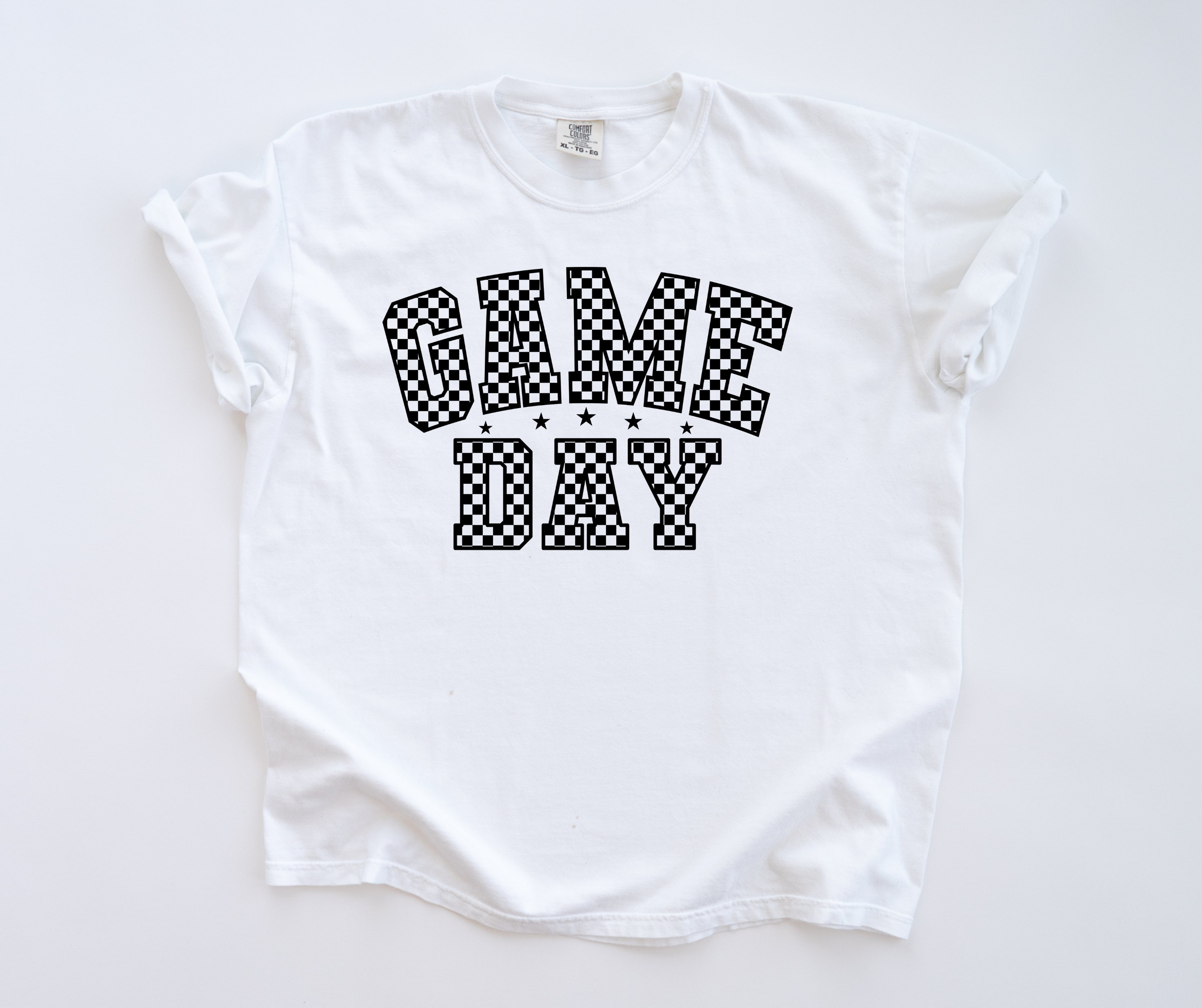 Checkered Game Day - Black/White t-shirt
